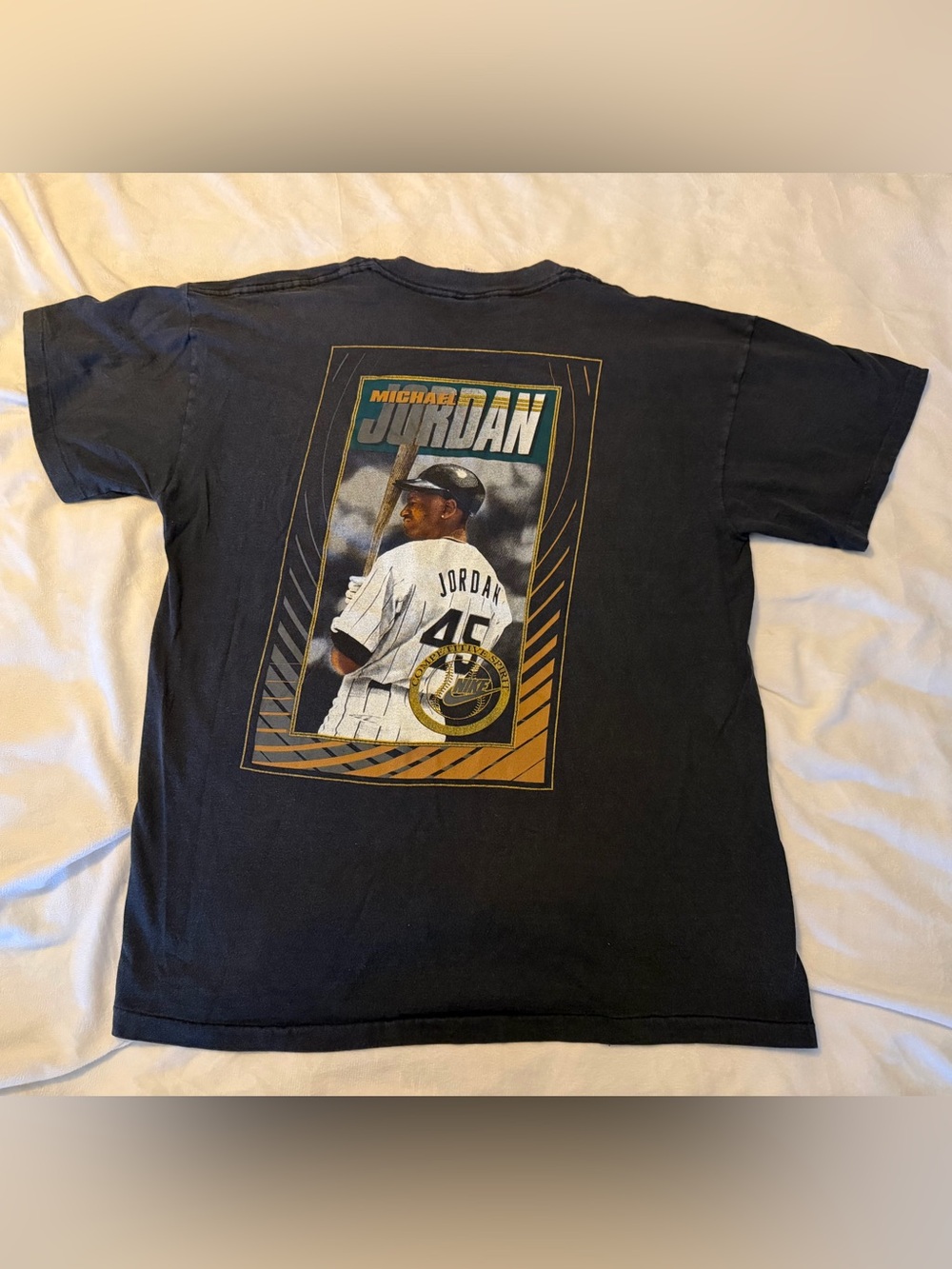 1990’s Grey Tag Nike Michael Jordan “Competitive Spirit” Baseball T-Shirt-Large